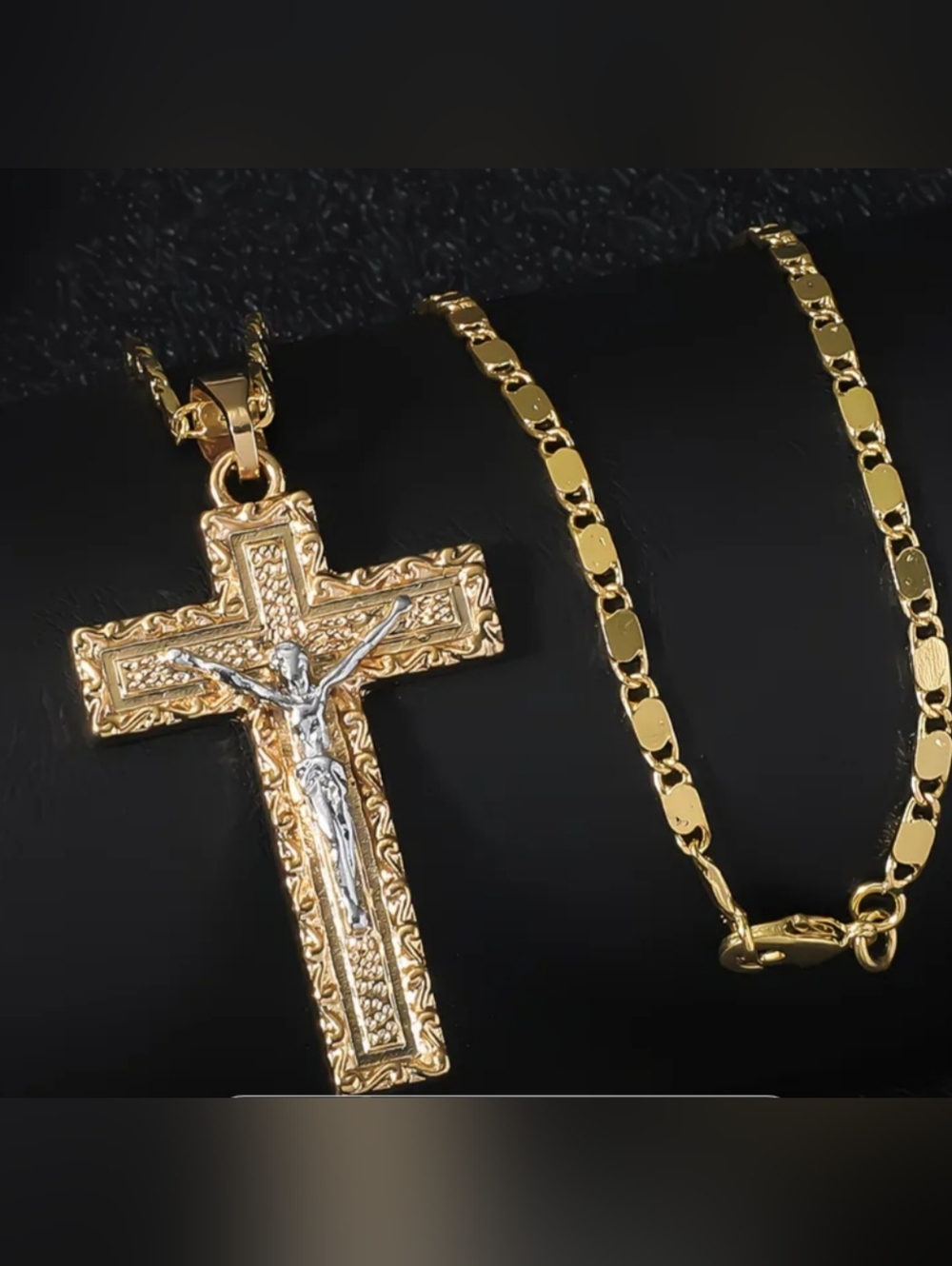 Gold Plated Cross With Chain